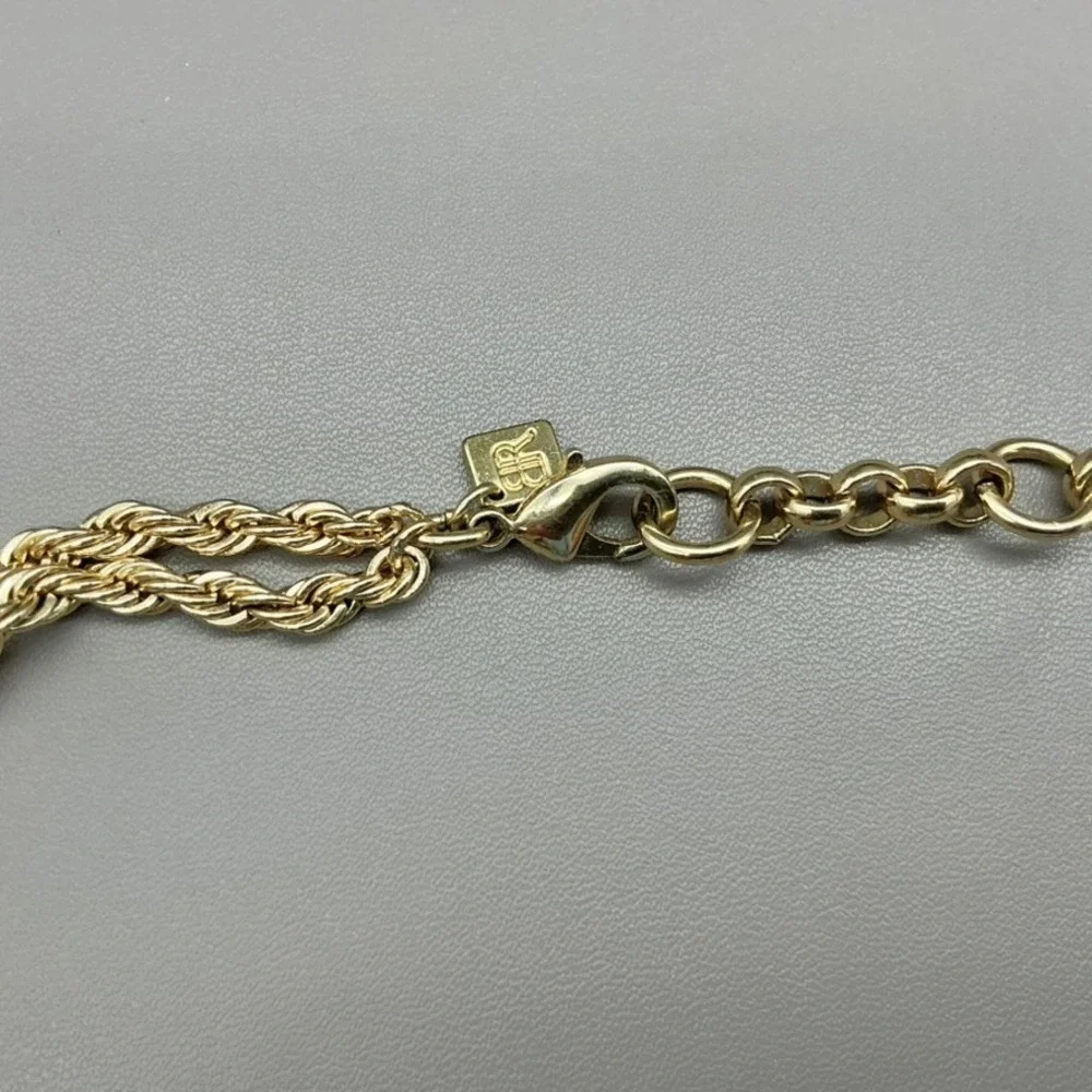 Banana Republic Necklace Womens Gold Tone Yellow Statement Rhinestone 20 Inch